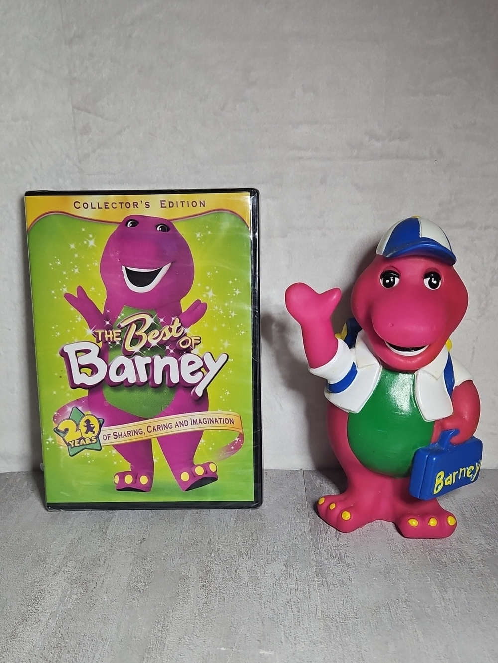 Barney DVD NIP & Vintage Barney Bank